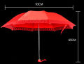 Sunshine 3 Fold Bridal/Behuli/Wedding Red Umbrella. 