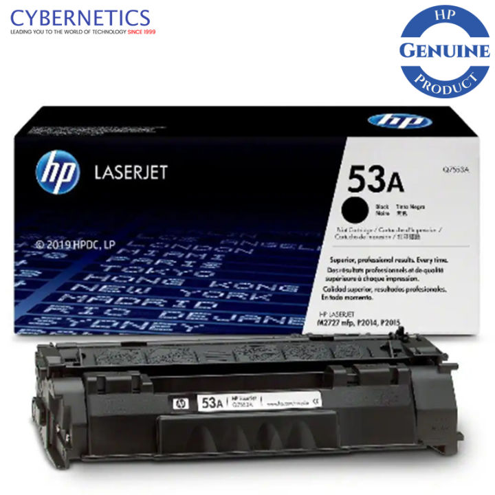 HP 53A Black Original LaserJet Toner Cartridge, Q7553A