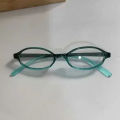 Women's Retro Oval Glasses Girls Y2K Red Green Frame Glass Eyewear Decorative Computer Anti-blue Eyeglasses with Seaside Driving. 
