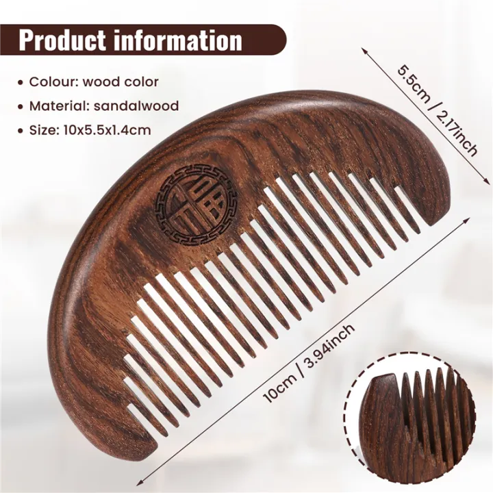 OUMERY%20Hair%20Care%20Comb%20Anti-Static%20Handmade%20Natural%20Wood%20Wooden%20Carved%20Sandalwood%20Combs%20Pocket%20Comb%20Massage%20Comb%20Hair%20Comb%20-%20Image%203