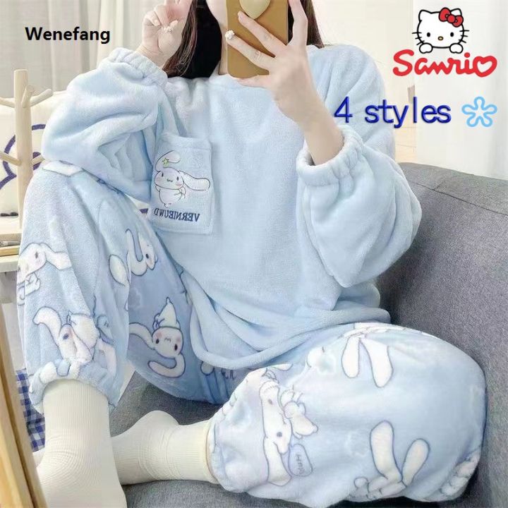 Wenefang%20Sanrio%20Hello%20Kitty%20Kuromi%20My%20Melody%20Pochacco%20Xmas%20Cartoon%20Plus%20Velvet%20Fashion%20Thickened%20Pajamas%20Creative%20Anime%20Movie%20Home%20Wear%20Set%20Gift%20-%20Image%203