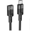 hoco U107 3A USB-C/Type-C Male to USB-C/Type-C Female Extension Cable, Length: 1.2m(Black). 
