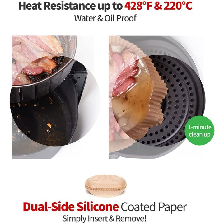 JINMY%20200Pcs%20Air%20Fryer%20Parchment%20Paper%20Liners%20Non-Stick%20Disposable%20Liners%20Basket%20Unperforated%20Round%20Parchment%20Paper(White)%20-%20Image%206