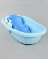 Baby's Colorful Bathtub With Comfortable Seat & 2 Pcs Shampoo Bottle & Water Temperature Machine. 