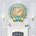 Modern And Antique Style 3D Large Peacock Wall Clock. 