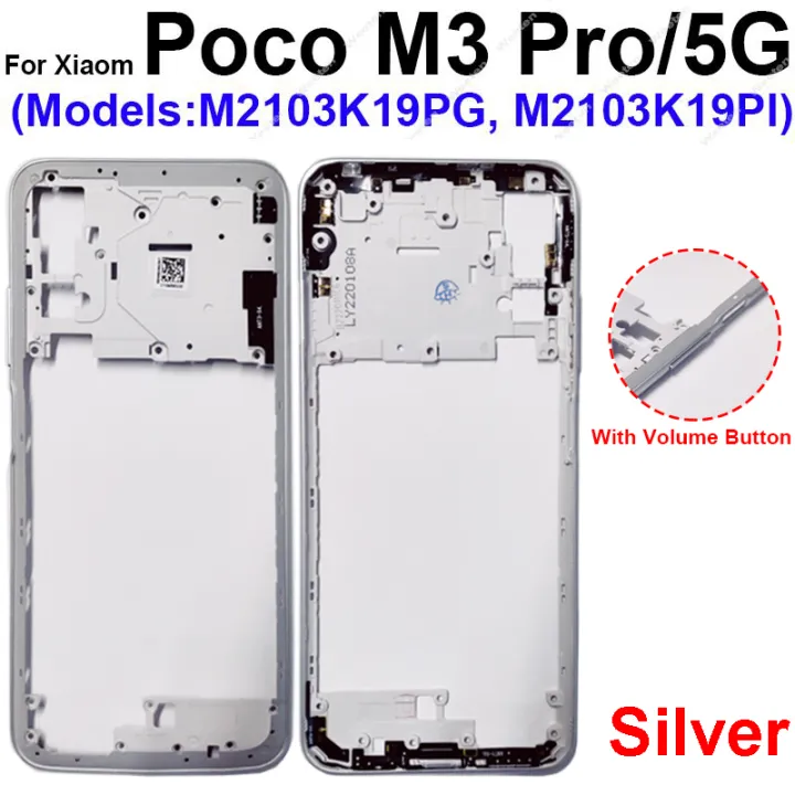 NEW%20%E3%80%90Innovative%20design%E3%80%91Middle%20Frame%20Housing%20For%20Xiaomi%20POCO%20M3%20Pro%20M3Pro%205G%20Middle%20Housing%20Holder%20Cover%20Bezel%20Replacement%20with%20Volume%20Key%20NFC%20-%20Image%202