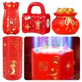 Portable Plastic Bubble Machine Red Electronic Bubble Blower Flash Lights Sounds Firework Machine Weddings. 