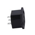 AC 250V 10A IEC 320 C13 Panel Mount Plug Connector Socket Black. 