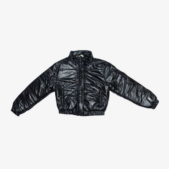 Black Shine Full Sleeves Crop Design Jacket For Women