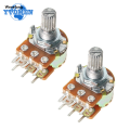 Wenefang 5PCS WH148 B1K B2K B5K B10K B20K B50K B100K B500K 6 Pin Shaft 15mm High Quality Amplifier Dual Stereo Potentiometer 10K 1K 5K 50K 100K 1M Ohm. 