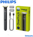 Philips One Blade Face Hybrid Trimmer & Shaver | No Nicks & Cuts | Best Zero Trim For Face | No Skin Irritation as Blade Never Touches Skin | Dual Protection Technology | Designed for GenZ | 2-year Warranty I Includes - 1 Blades & 2 Trim combs QP1424/10. 