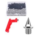 NAMUNY 120 PCS 1/4 Inch Stainless Steel Track and Country Spikes Golf Shoe Spikes with Spike Wrench, Replacement Spike. 