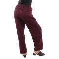Women's Maroon Inner Fleece Trousers Winter Warm Thickened Wide Leg Pants Casual Loose Fit Elastic Waist. 