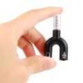 Black U-Shape 3.5 mm Audio Headphones with Mic & 2-Male to 1-Female Jack Splitter. 