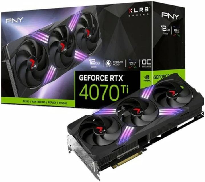 PNY Graphic Cards GeForce RTX™ 4070 Ti SUPER 16GB XLR8 Gaming VERTO™ EPIC-X RGB™ Overclocked Triple Fan DLSS 3