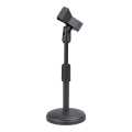 Desktop Microphone Stand Upgraded Adjustable Table Mic Stand with Base Micro Microphone Holder Mic Clip for Podcasts Singing. 