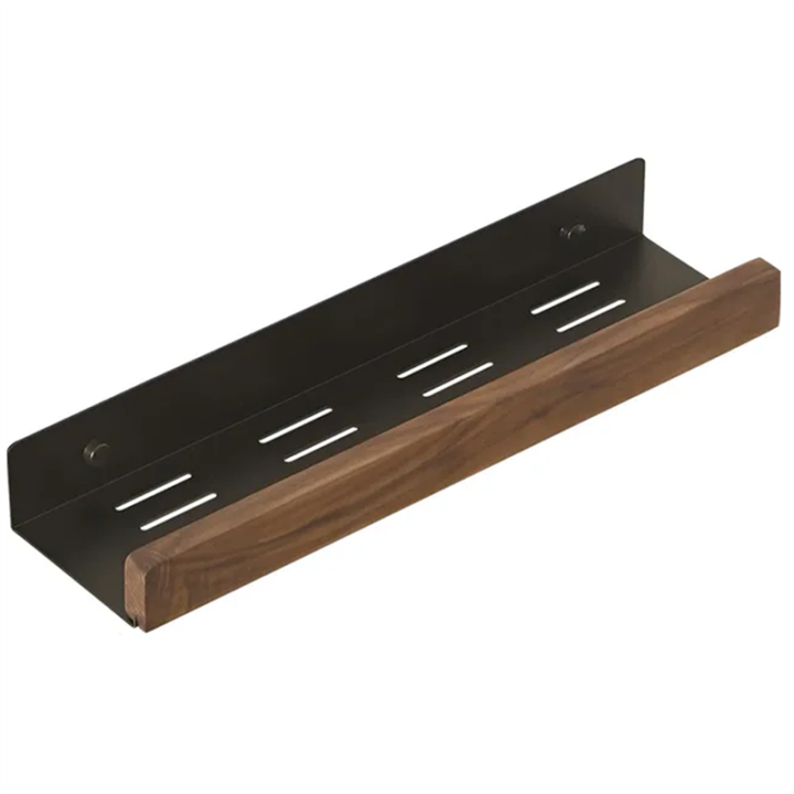 Black Walnut Wood Living Room Storage Rack Bathroom Storage Rack Multifunction Storage Rack Wall Mounted Light Luxury Non Perforated 20cm