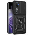 Vantime for Vivo V40 / V40 Pro 5G Case Hard Sliding Lens Protect Stand Holder Back Cover. 