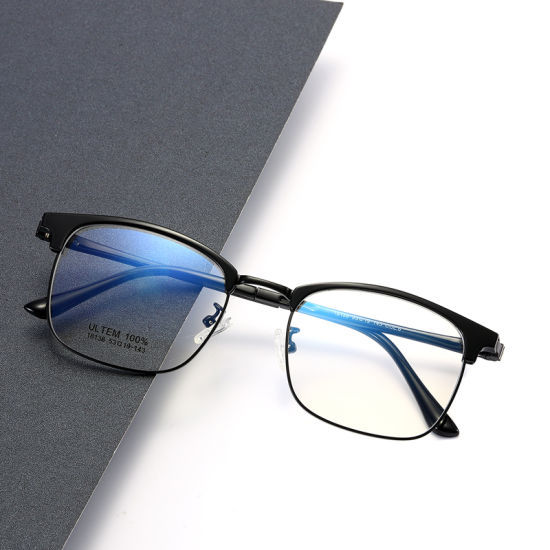 Metal Frame Blue Ray Cut Thin Square Computer Glasses For Unisex