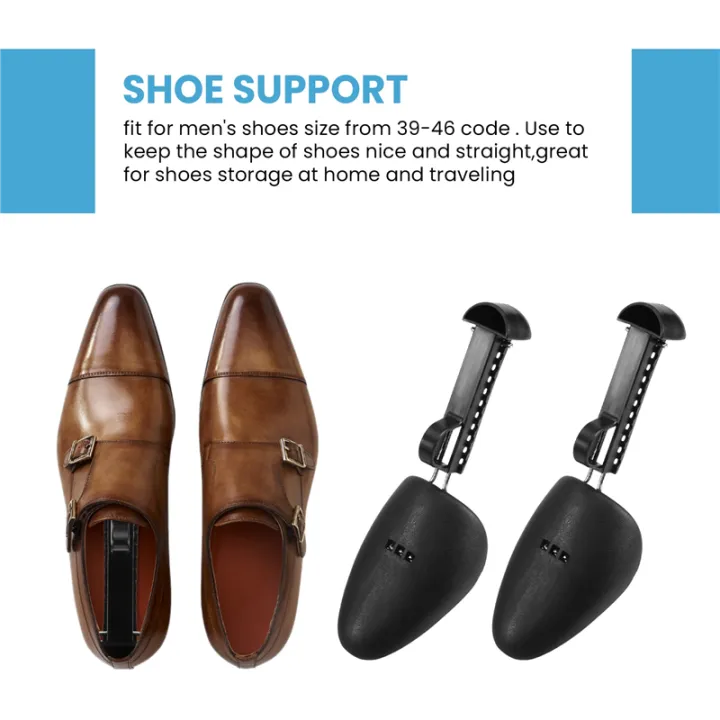 ARELENE%205%20Pairs%20Practical%20Plastic%20Adjustable%20Length%20Men%20Shoe%20Tree%20Stretcher%20Boot%20Holder%20Organizers%20(5%20Pairs%20Black)%20-%20Image%204