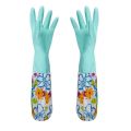 Reusable Rubber Gloves With Fur Inside Warm Reusable Long Rubber Latex Cleaning Gloves With Lining Kitchen Household Winter Warm Waterproof Non-Slip Dishwashing Gloves. 