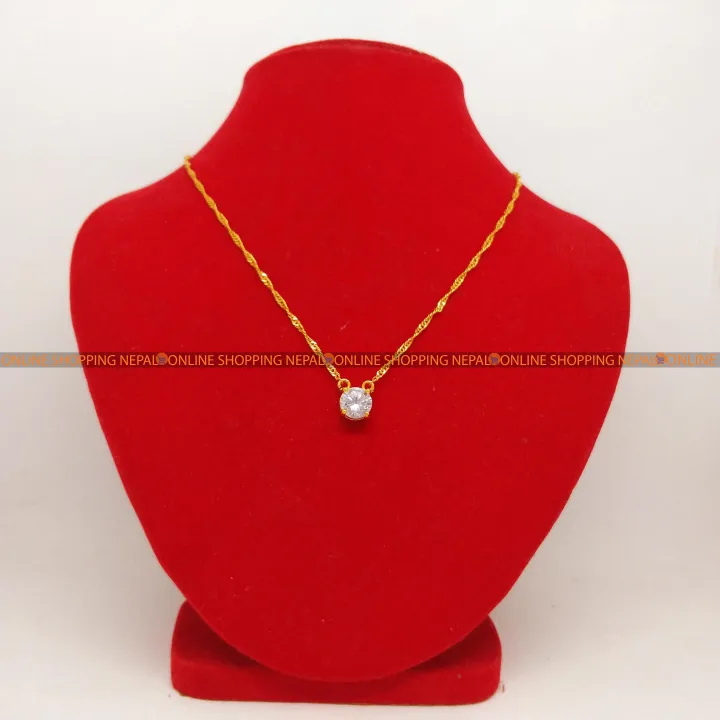 Gold%20Plated%20One%20Stone%20Pendant%20With%20Chain%20Necklace%20For%20Women%20-%20Image%203