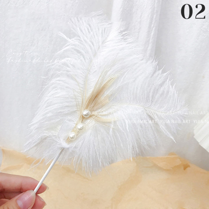 Nail%20Enhancement%20Photography%20Prop%20Decoration%20Feather%20Decoration%20Pearl%20Inlay%20Handheld%20Shooting%20Decoration%20Background%20Net%20Red%20Fengshi%20-%20Image%204