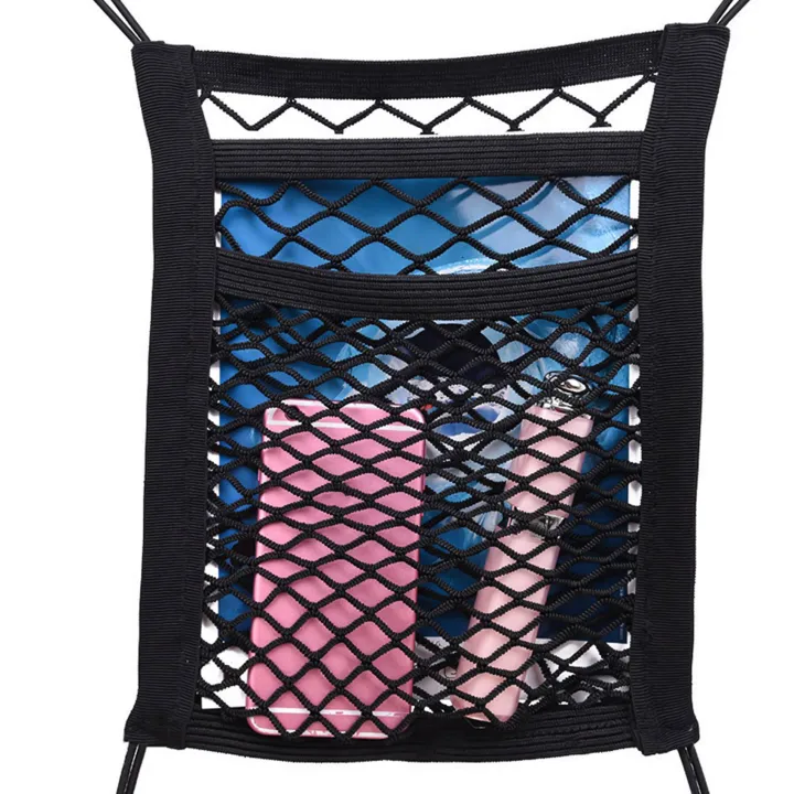 NAMUNY%203-Layer%20Car%20Mesh%20Organizer,%20Stretchable%20Seat%20Back%20Net%20Bag,%20Barrier%20of%20Backseat%20Pet%20Kids,%20Cargo%20Tissue%20Purse%20Holder,%20Driver%20Storage%20Netting%20Pouch%20-%20Image%206