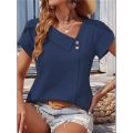 Linen Tops for Women Casual Collared Business Blouses Tops Puff Sleeve Crop Shirts Loose Summer Work Clothes. 