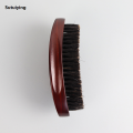 Sutuiying 1pc wooden anti-static bristle men's beard brush high-end curved bristle bamboo wooden beard comb men's styling tool. 