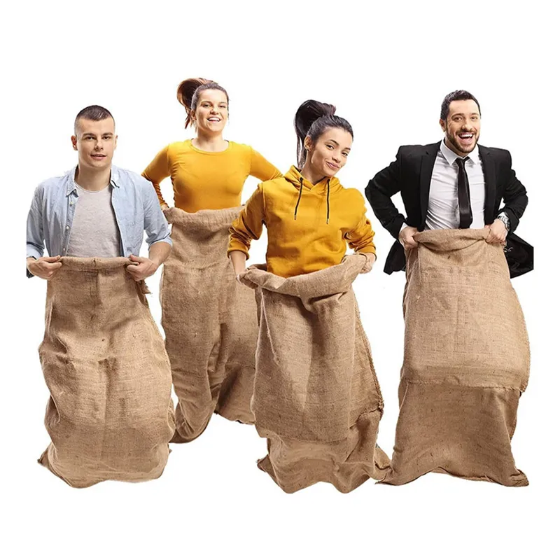 50x70CM Potato Sack Game Bag Burlap Bag Outdoor Lawn Game Kids