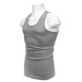 Grey Plain Cotton Vest For Men. 