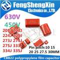 10pcs CBB22 polypropylene film capacitor 400V 450V 630V 205J 223J 224J 225J 255J 273J 274J 275J 333J 334J 0.022uf 0.2uf. 