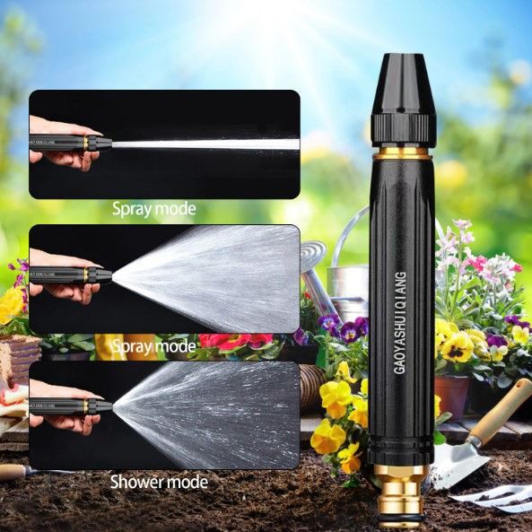 Car Wash High Pressure Water Gun, Adjustable Spray Jet with Pipe Connector