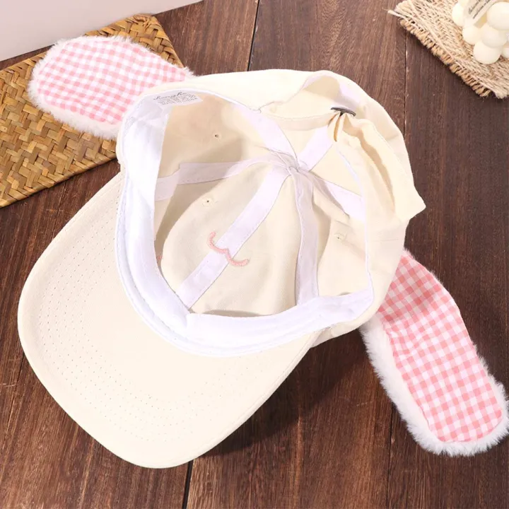 Trendy%20Cute%20Baseball%20Cap%20Plush%20Rabbit%20Ear%20Y2k%20Peaked%20Cap%20Versatile%20Plaid%20Sunscreen%20Hat%20Female%20-%20Image%207