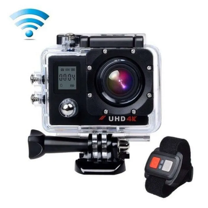 Underwater Action Camera 4K Sport Cam 16Mp Wifi 2 Lcd Dual Display 170 Wide Angle Lens 2.4G Remote Control & Hdmi Campark Act76