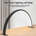 Half Moon Nail Desk Lamp Beauty Salon Work Fill Light 3 Color Temperature 2700k-6500k Lash Light for Nail, Lash, Tattoo, Skincare Black UK Plug. 