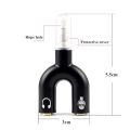 Black U-Shape 3.5 mm Audio Headphones with Mic & 2-Male to 1-Female Jack Splitter. 