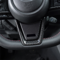 Real Hard Carbon Fiber Car Steering Wheel Button Frame Sticker Interior Trim Cover for / 2022 2023 Spare Parts Parts. 