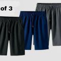 (Set Of 3) Summer Stretchable Wrinkle Comfortable Half-pant For Summer - Fashion | Half Pants For Men | Men's Wear |. 