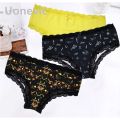Uonevic Luxury Galaxy Undergarments Pack Of 3 Thongs Printed Underwear Thong Panties Comfortable Seamless And Breathable Bra For Girls. 