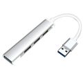 4 Port USB 3.0 Hub Slim Portable  Hub |  Silver. 