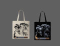Smoke Demon  Printed Tote Bag– Black & White. 