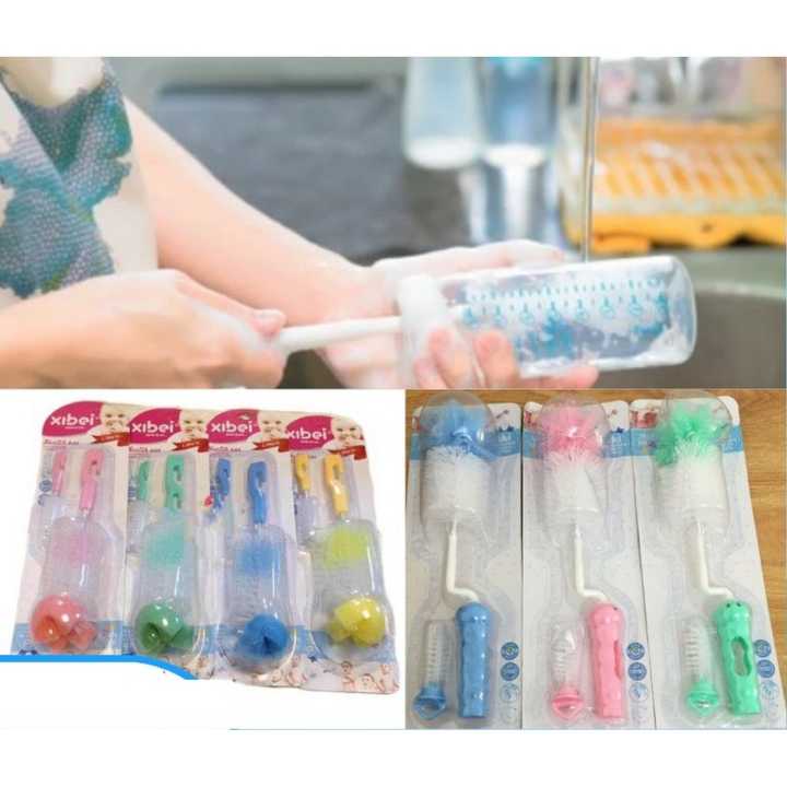 Mumlove Baby Bottle Brush with Sponge Cleaner - BPA-Free, Gentle Cleaning for Baby Bottles and Accessories