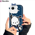 Jizetin for Realme C30 Back Cover Cartoon Pochacco Square Camera Soft Rubber Phone Case. 