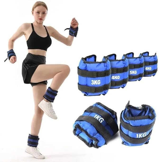 2 Piece 1kg Ankle Weight |Ankle Weights with Adjustable Straps for Fitness, Walking, Jogging, Workout, Running, Resistance Training
