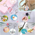 NAMUNY 1050Pcs Acrylic Clear Keychain Blanks for Vinyl with Blanks, Tassels, Jump Rings, Keychain Rings for DIY Keychain Craft. 