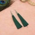 Green Thread Design Earrings For Women. 