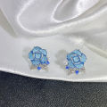 【Top Picks】French Sweet Pearl Embellished Rose Camellia Ear Studs Temperament High-grade Transparent Flower Earrings Women's Ear Jewelry. 