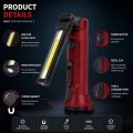 Professional 5 Gears COB LED Work Light Folding Rechargeable High-lumen Flashlight Magnetic Hanging Hook Portable Searchlight Outdoor,Repair. 